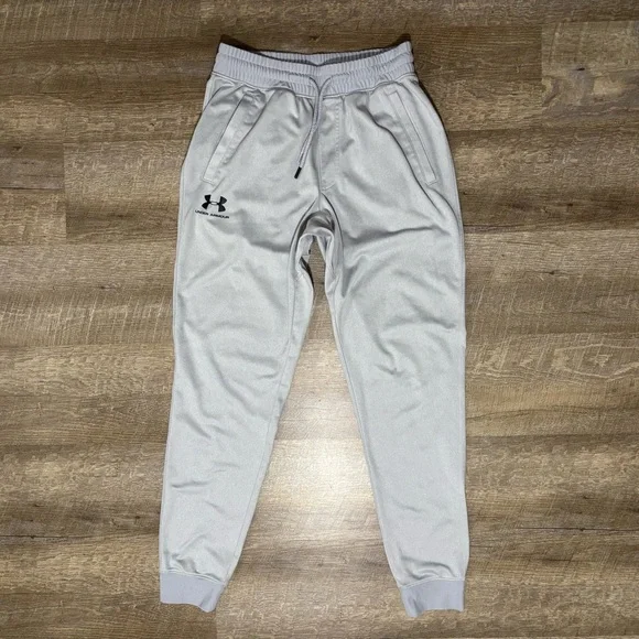 Under Armour Tapered Sweat Pants ColdGear Gray Joggers W/Pockets Men's M READ - Picture 1 of 7